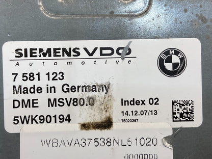 2007 to 2010 Bmw 323i Ecm Ecu Engine Computer AE4622 DG2