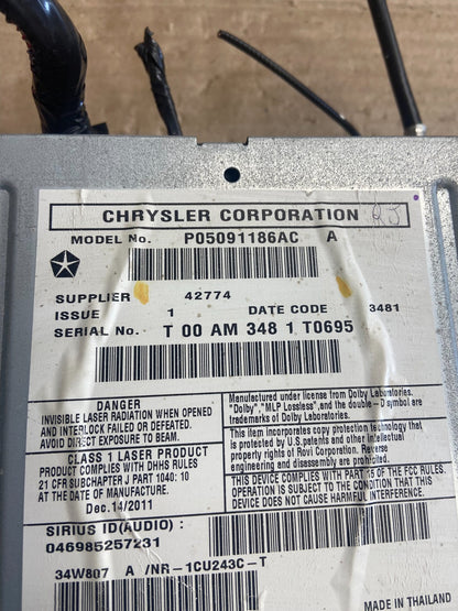 2011 2018 Jeep Dodge Chrysler Screen Display CD Player Satellite Radio AH5291 DG4