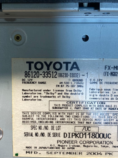 2002-2006 Lexus ES330 Es300 Radio Receiver Tape CD Air Vent Bezel AG1900 DG6