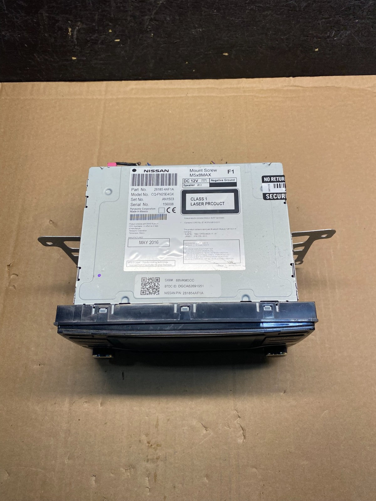 2015 to 2016 Nissan Sentra Radio CD Player AM/FM Screen 21854AF1A AE7917 DG3
