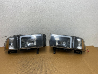 1994 to 2002 Dodge Ram Left+Right Side LED Black Headlights AE1363 DG0