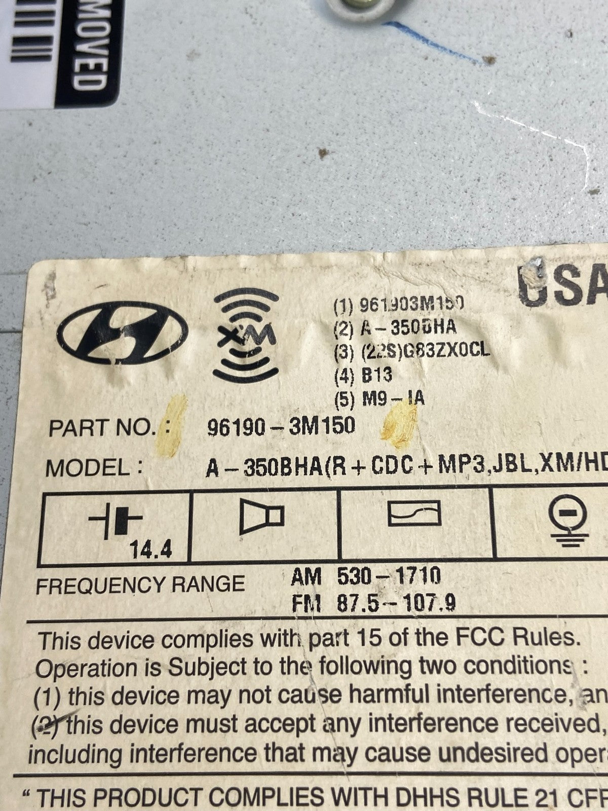 2009-2013 Hyundai Genesis Am Fm Cd Player Radio Receiver AH5411 DG4