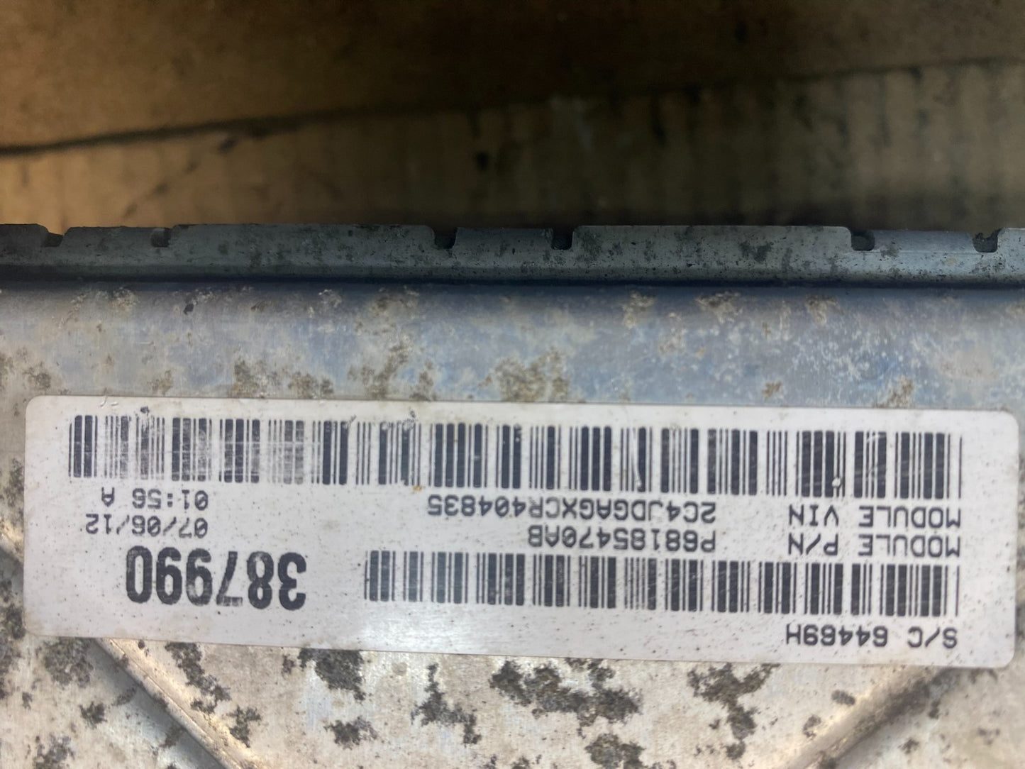 2012 Dodge Avenger Engine Computer Control ECM ECU AD1459 DG3