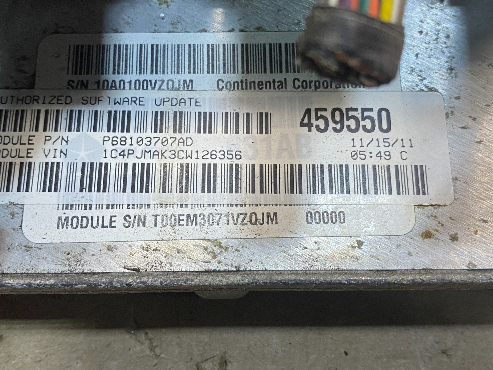 2012 Jeep Liberty 3.7L Engine Control Unit ECU ECM P68103707AD AE7481 DW2