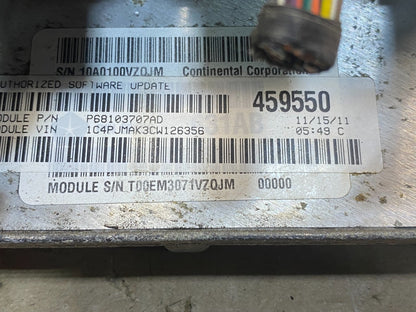 2012 Jeep Liberty 3.7L Engine Control Unit ECU ECM P68103707AD AE7481 DW2