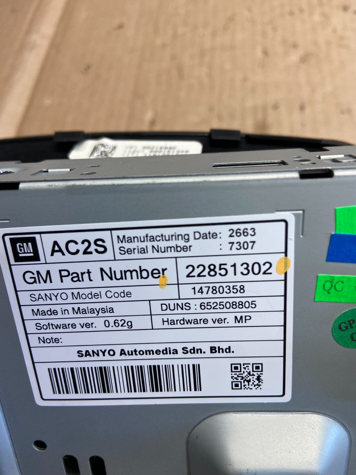 2011 to 2016 Chevrolet Cruze Dash Radio Information Screen Display AI2779 DG4