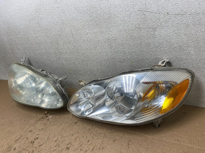 2003 to 2004 Toyota Corolla Left+Right Side Set Headlights W2743 DW2