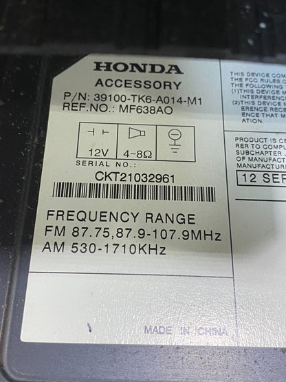 2009 to 2014 Honda Fit Radio CD Player AM/FM MP3 AUX AG1818 DG6