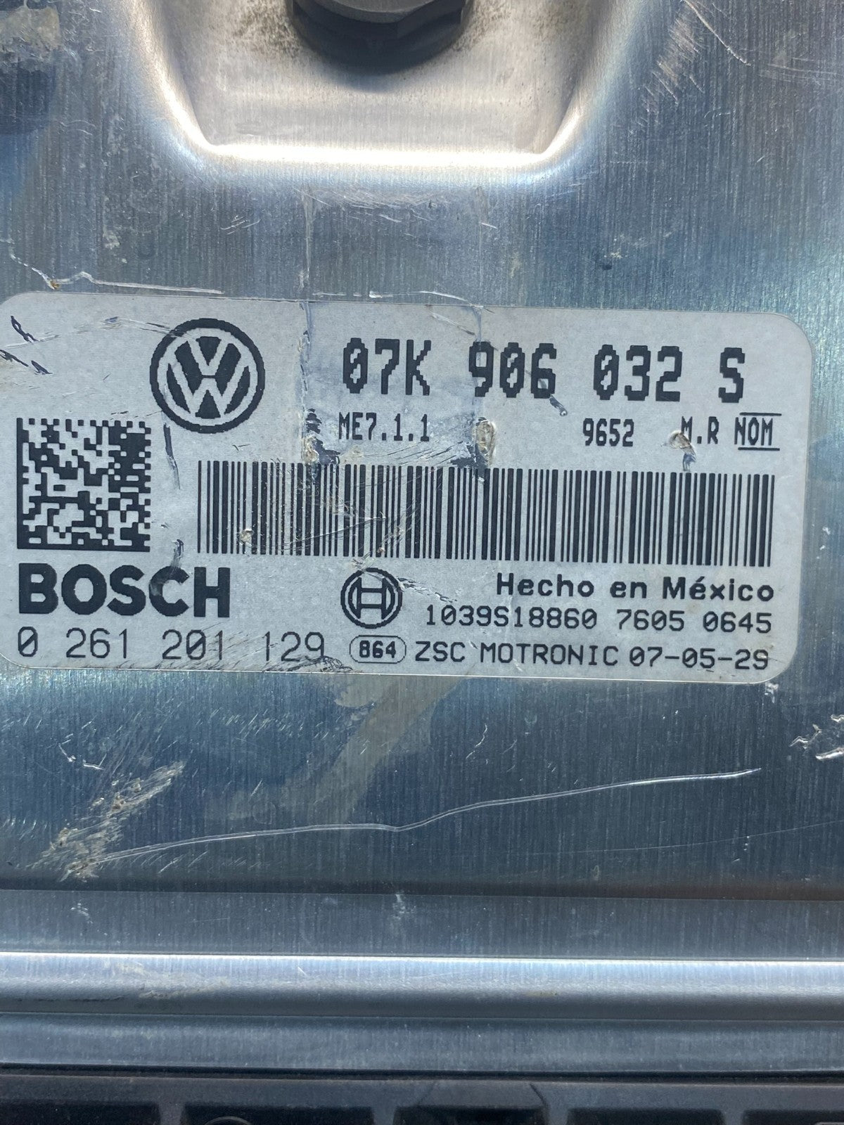2007 - 2009 Volkswagen Jetta Engine Computer Ecu Pcm Ecm Pcu AG6167 DG2
