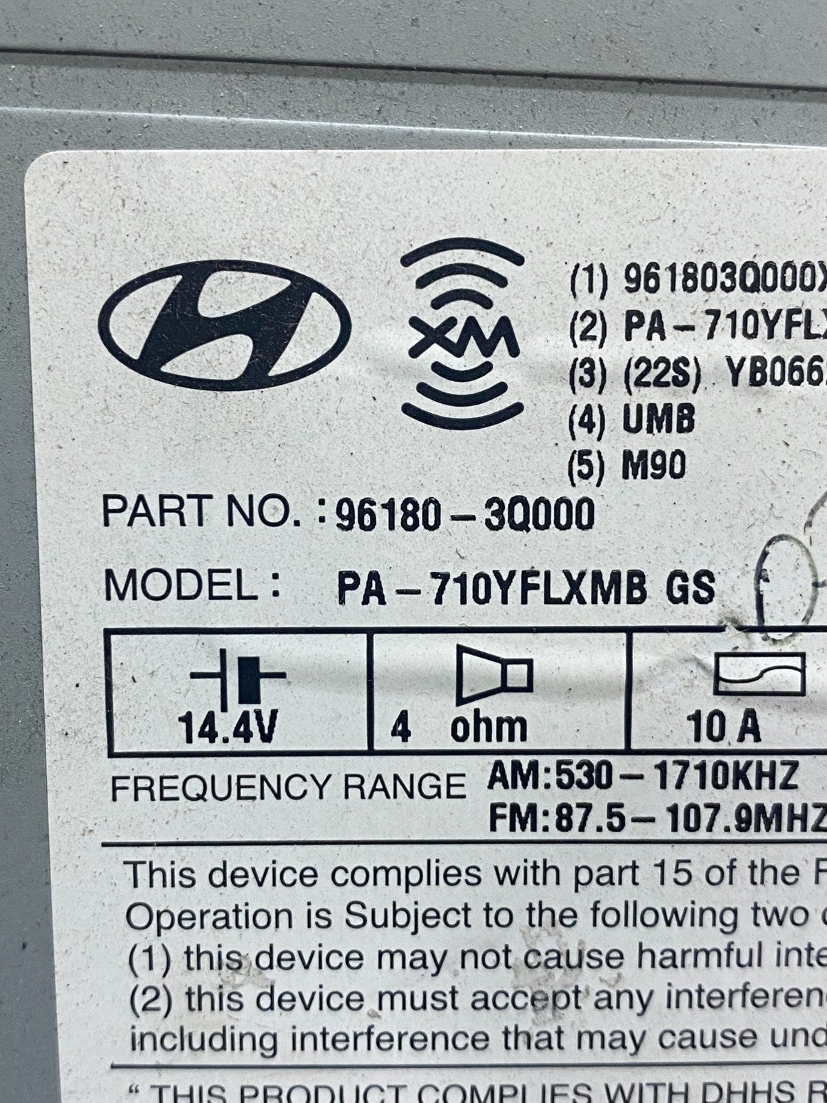 2011 to 2012 Hyundai Sonata Am Fm Cd Player Radio Receiver AC8967 DG6