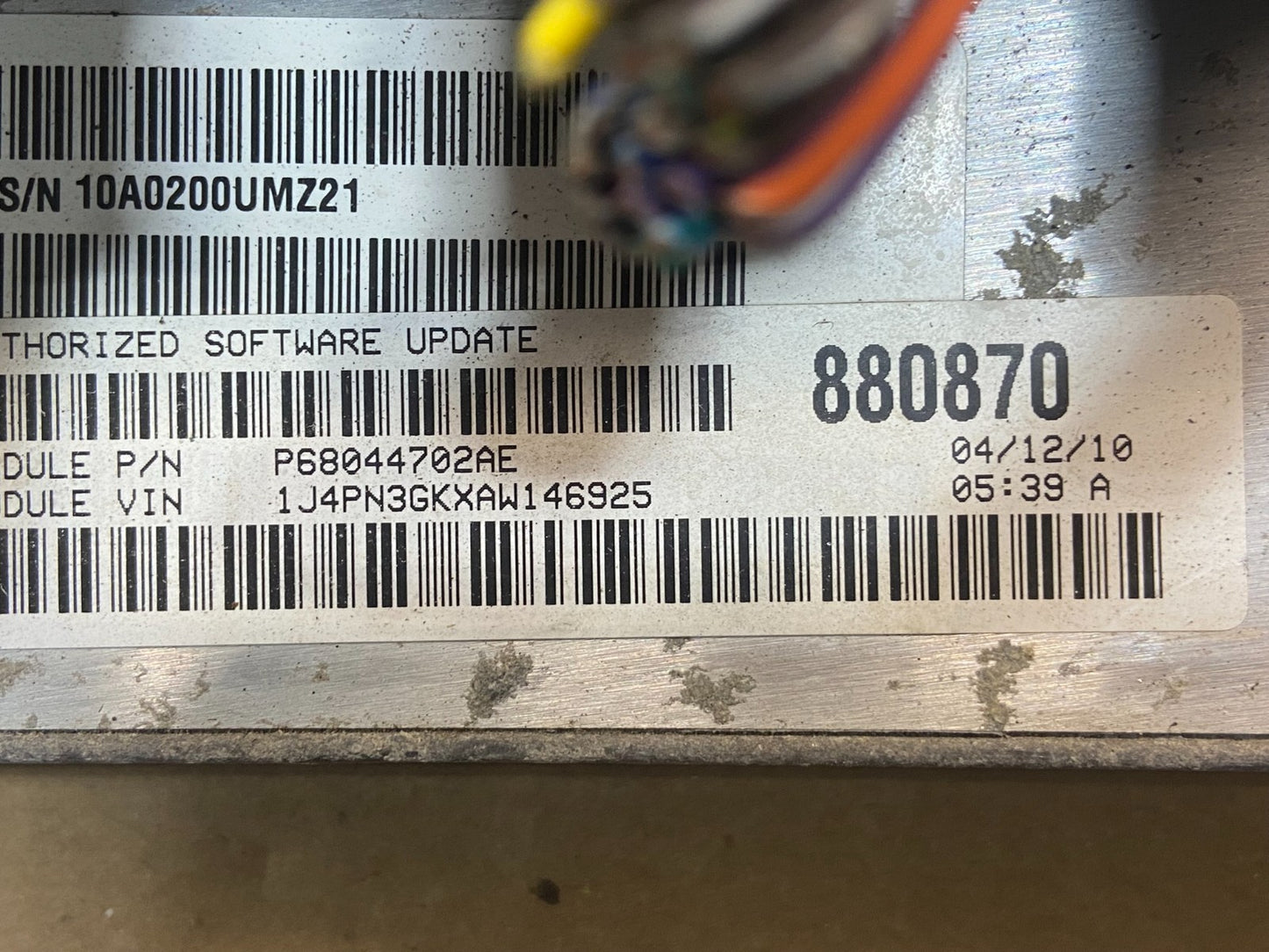 2010 Jeep Liberty Nitro 3.7L Engine Control Unit ECU ECM p68044702AE AF9056 DW2