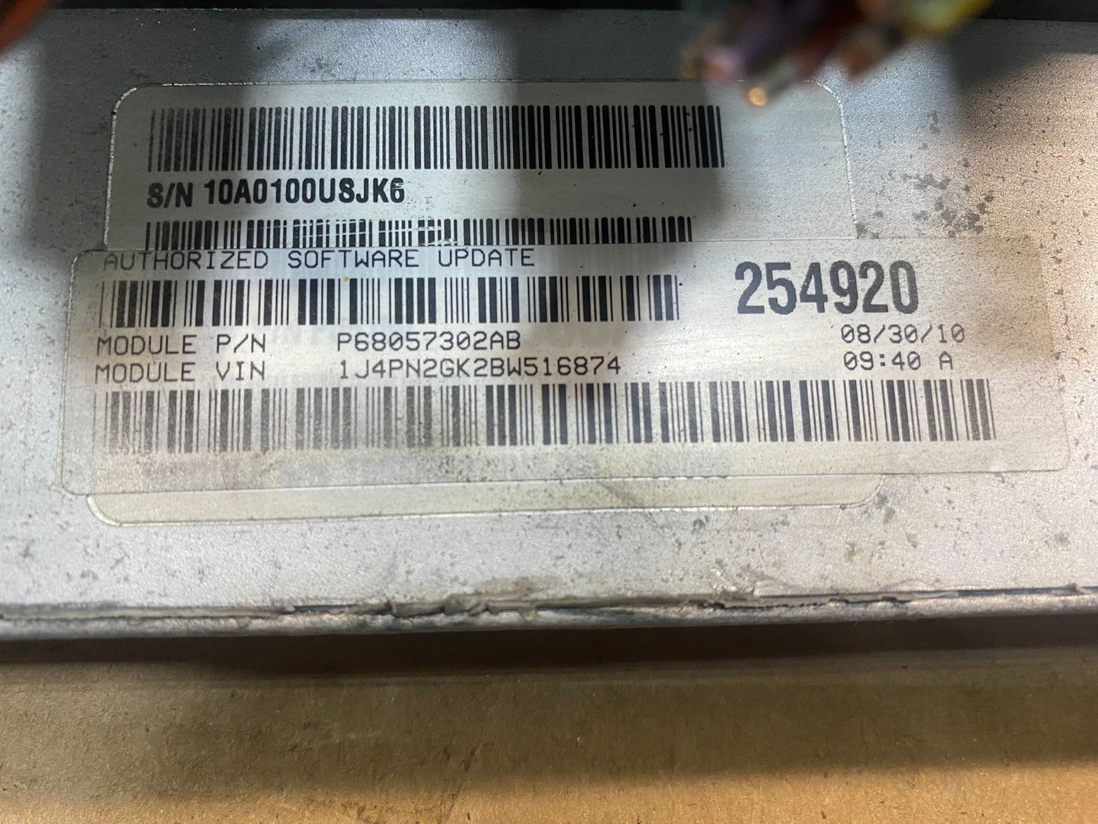 2011 Jeep Liberty Nitro 3.7L Engine Control Unit ECU ECM p68057302ab AC4521 DG2