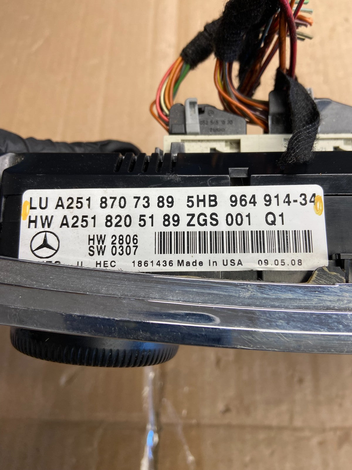 2007-2012 Mercedes X164 GL350 GL450 Climate Control Bezel Wood Switch ai2694 DG4