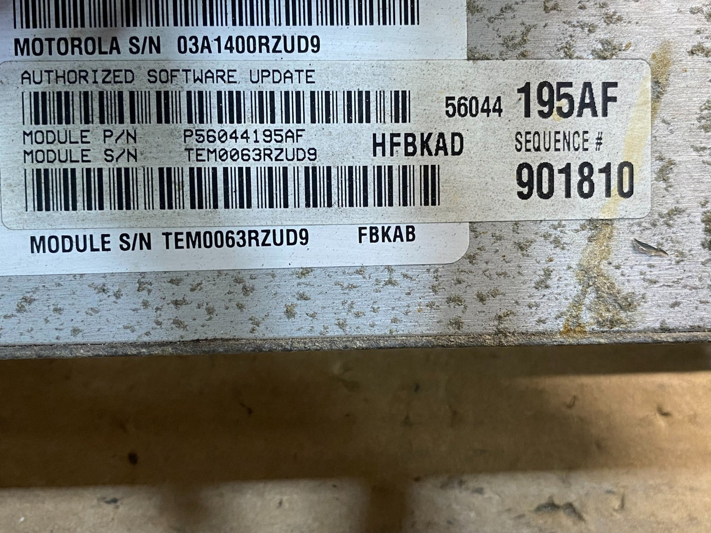 2003 Jeep Liberty 3.7L Engine ECU Computer Module p56044195af AD9996 DG2