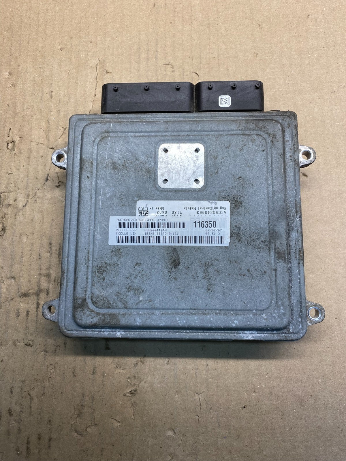 2007 to 2010 Dodge Caliber Computer Engine Control ECM p68000110ah AC0762 DG0