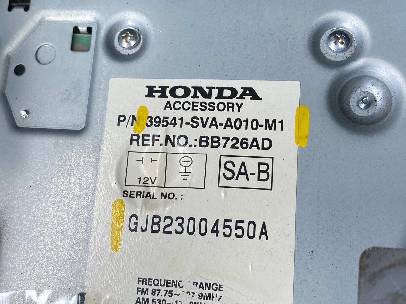 2006 - 2011 Honda Civic Radio AM/FM Climate Control Air Vent Bezel W0357 DG7