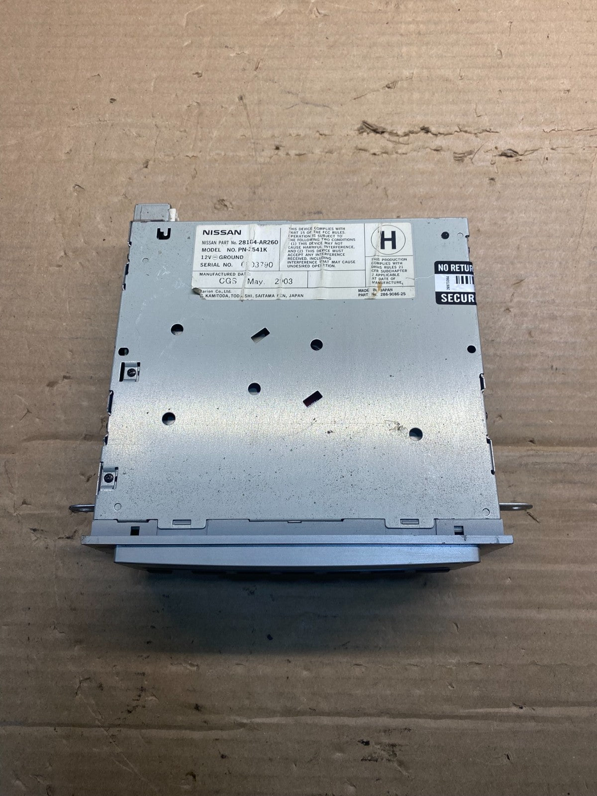 2007 to 2009 Nissan Altima 6 Disc CD Changer 28184-JA00A AF39943