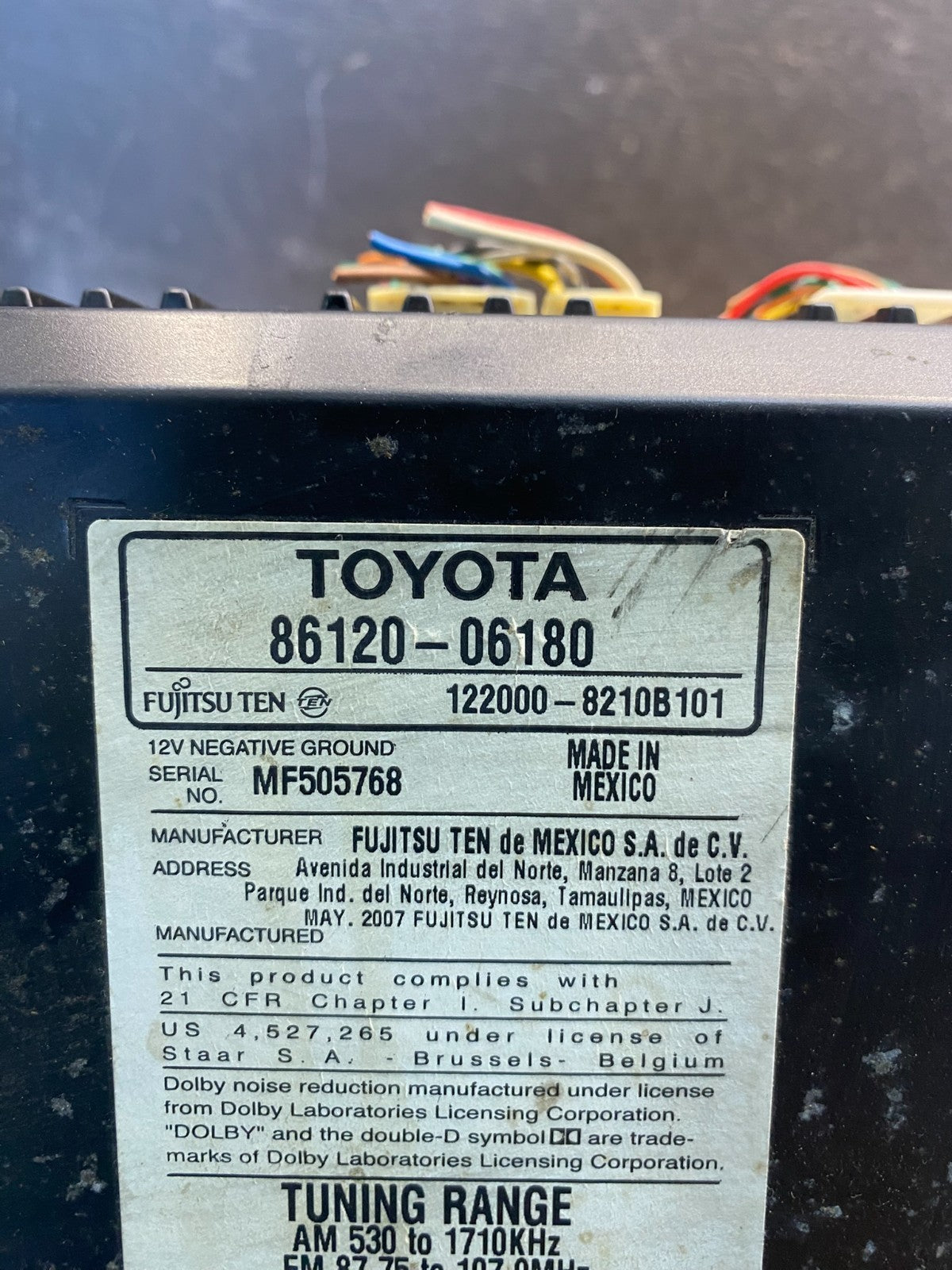 2007 to 2009 Toyota Camry Radio CD Player Climate Control Bezel AD7345 DG5