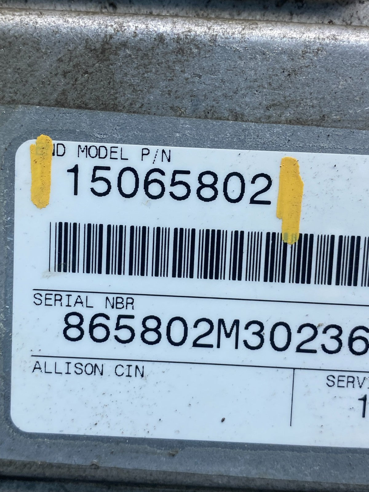 2001 to 2005 Chevrolet Gmc DURAMAX ALLISON TCM 15065802 AF68072