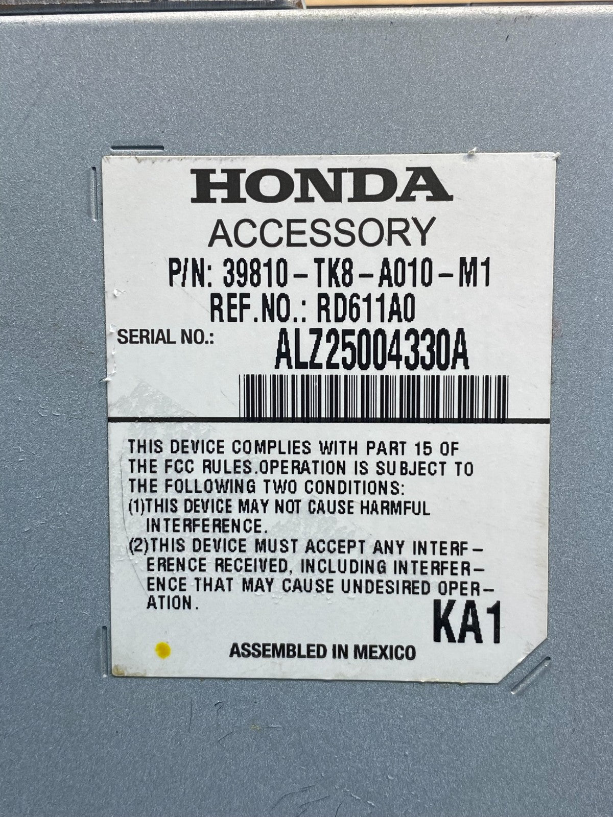 2011 2012 2013 Honda Odyssey Navigation Display Screen AG1860 DG5