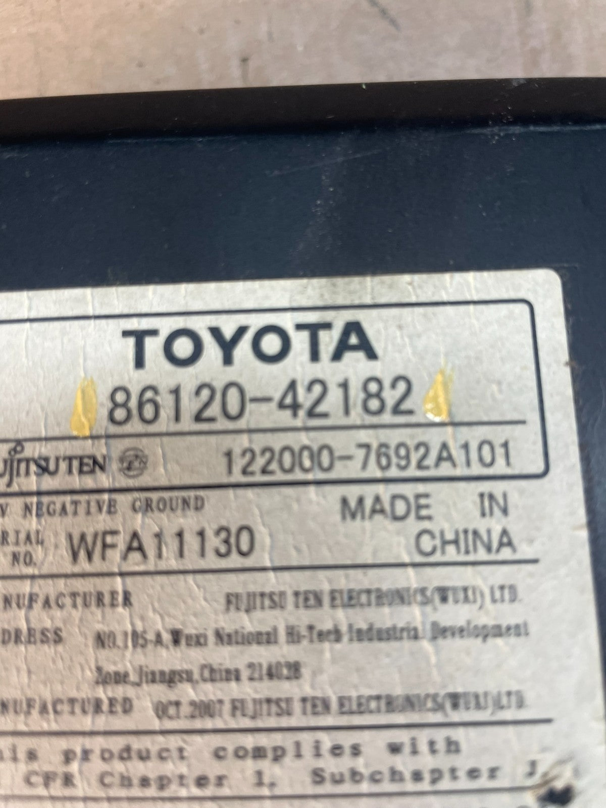 2006 to 2008 Toyota RAV4 Audio Equipment Radio Receiver AC4875 DG9
