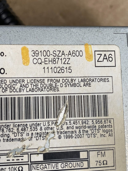 2009 to 2011 Honda Pilot AM FM CD Audio Radio Player Climate Control AC6279 DG5
