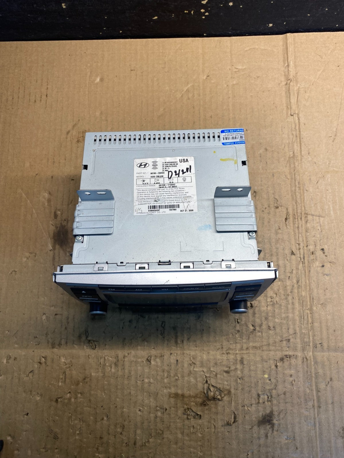 2007 to 2009 Hyundai Santa Fe AM/FM Radio CD Player Oem aa7506 DG4