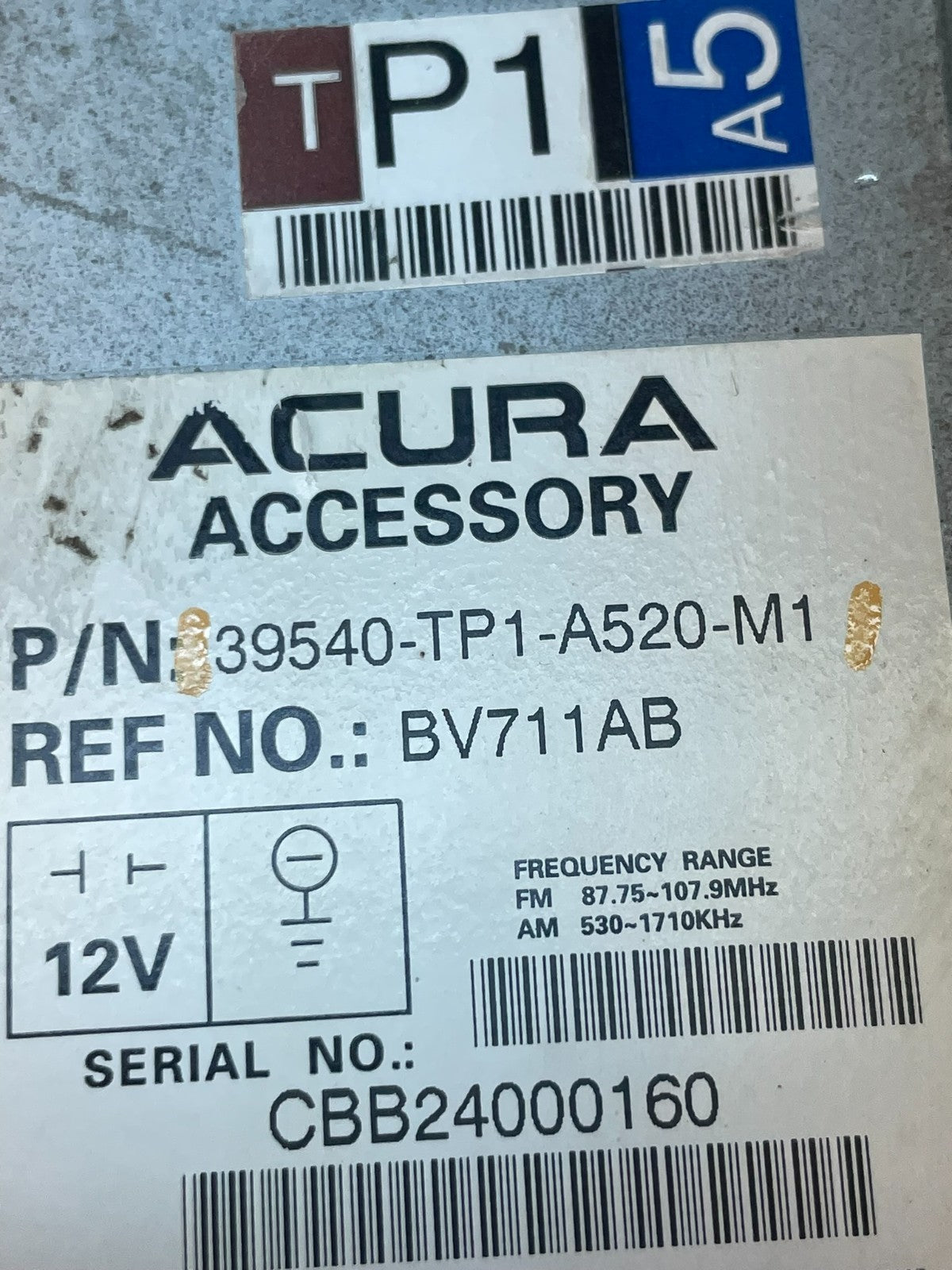 2011 to 2014 Acura TSX Audio Equipment Radio Receiver DVD OEM AC4920 DG7