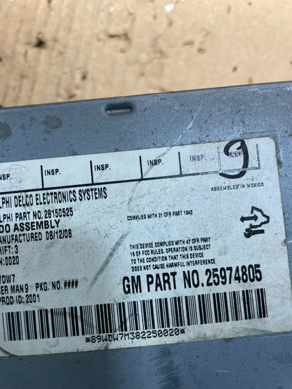 2009 to 2011 GMC Acadia Radio AM/FM CD Player Radio Oem v8745 DG10