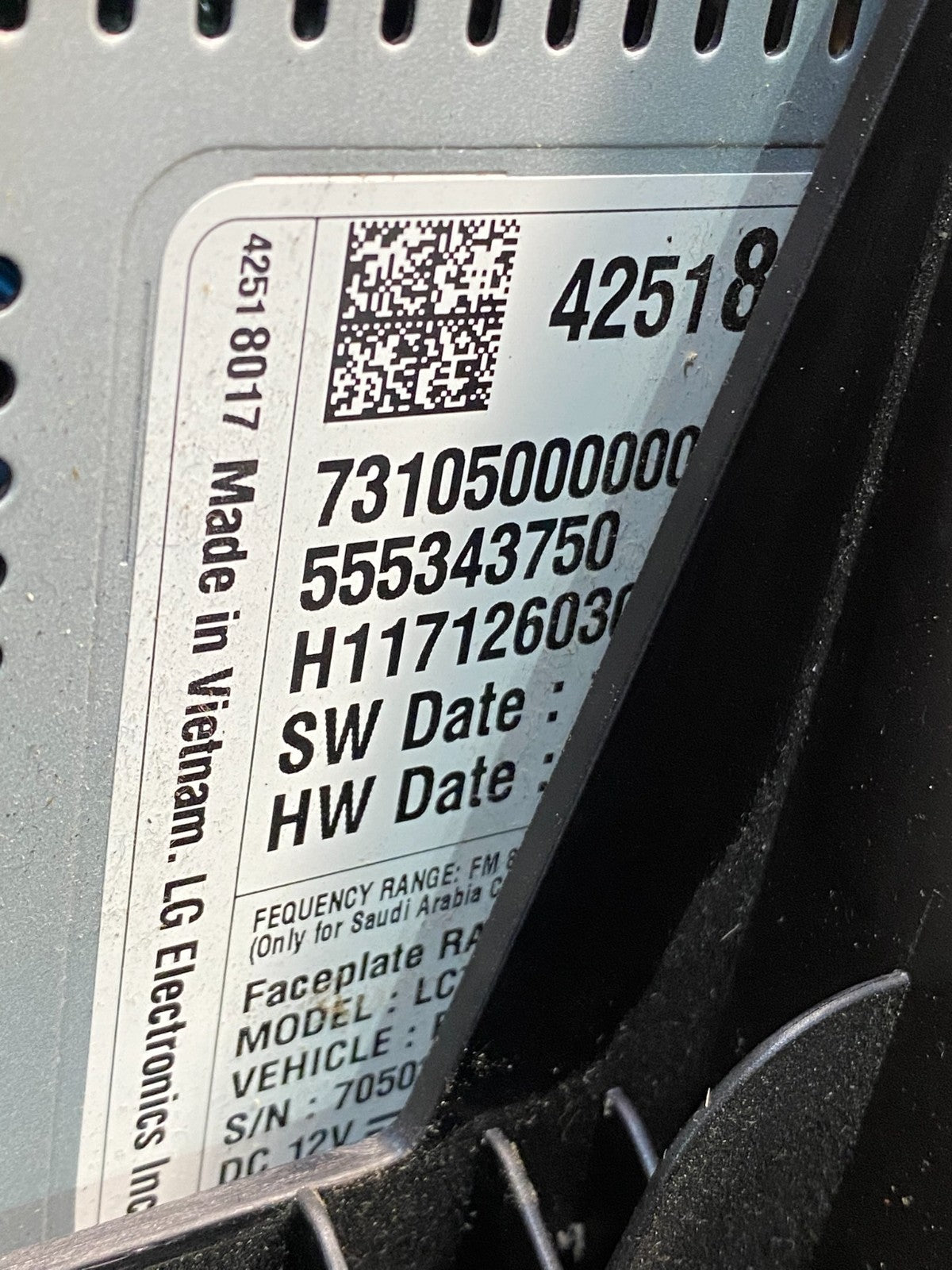 2017 to 2018 Chevrolet Trax XM My Link Radio Display Screen af7815 DG6