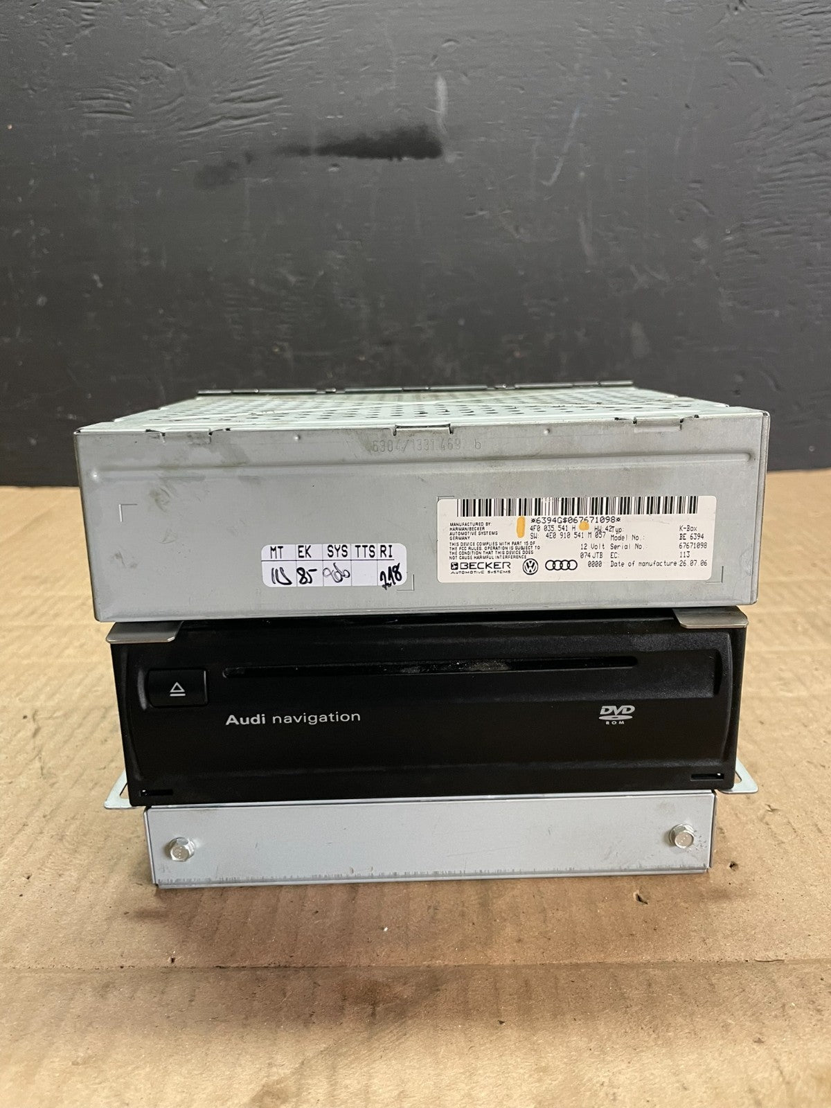 2007 - 2012 Audi A6 Radio Receiver Audio Control Module 3 Pcs Set OEM ab7813 DG0
