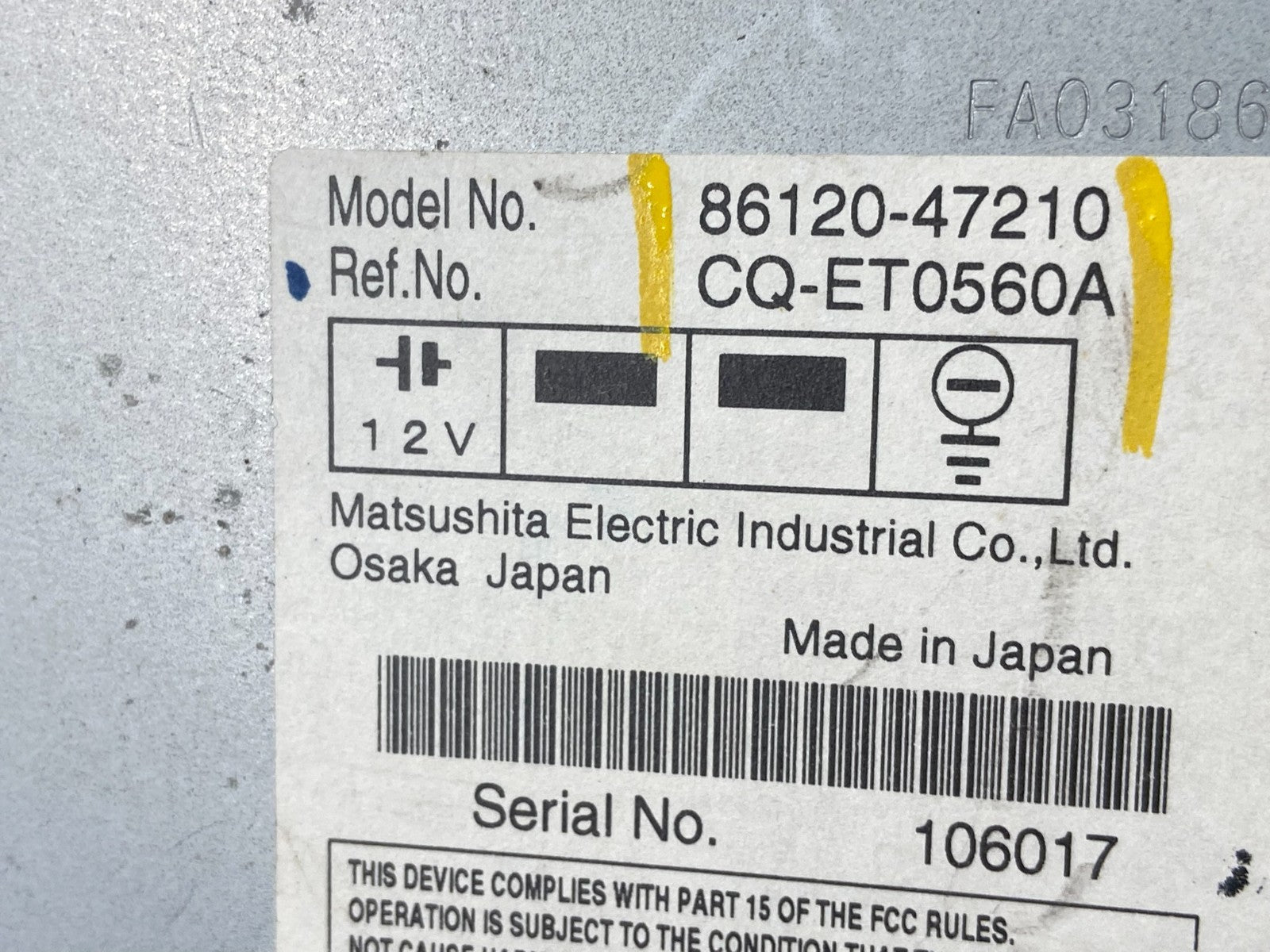 2006 to 2009 Toyota Prius OEM Radio AM/FM CD Player Oem X6193 DG6