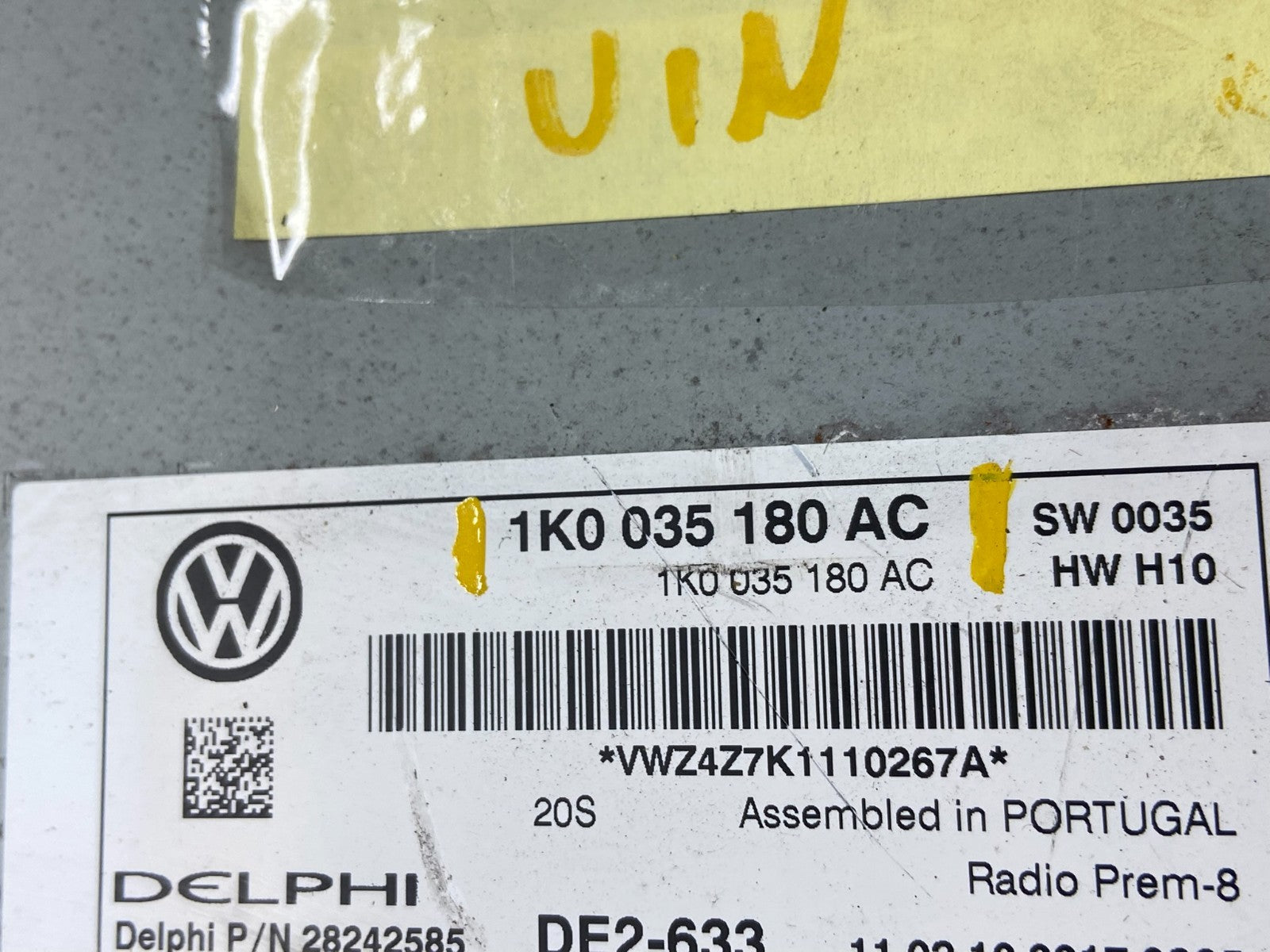 Volkswagen Navigation Radio Head Unit 1k0035180ac T1799 PS6