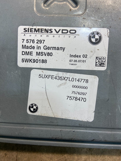 2007 - 2011 BMW 328i 528i E90 ECM ECU Engine Computer 7576297 Z8634 DG3