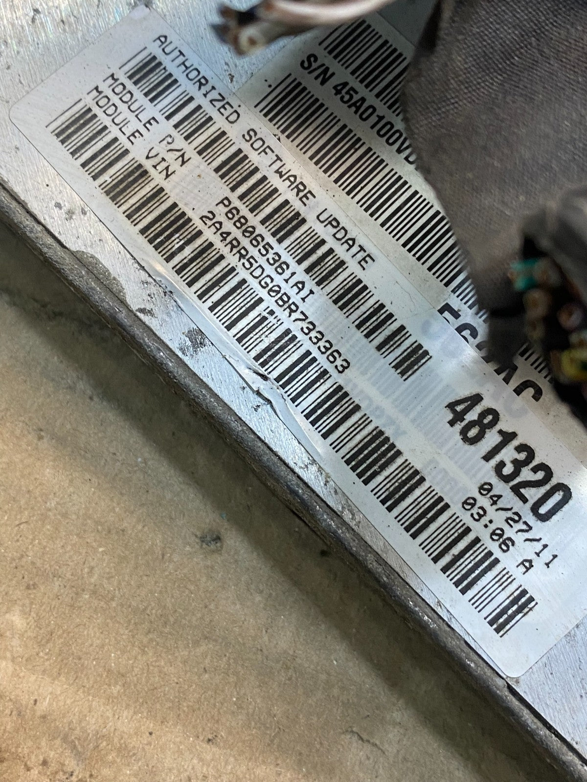 2011 Dodge Grand Caravan Town & Country ECU Engine Computer AH9898 DW2