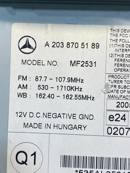2005 2006 2007 Mercedes W203 C230 C240 Head Radio CD Player Stereo ae7513 DG6