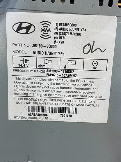 2012 to 2014 Hyundai Sonata Radio CD Player Screen Display AG1511 DW6