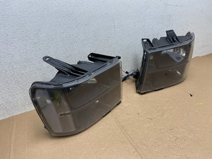 2007 - 2014 GMC Sierra Left+Right Side Black Halogen Headlights Q1572 DW2