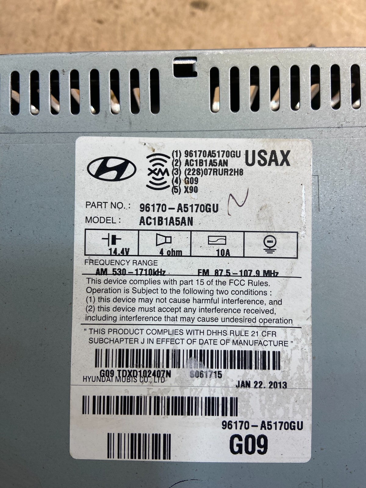 2011 to 2015 Hyundai Elantra  Am Fm Cd Player Radio Receiver OEM Z8717 DG6