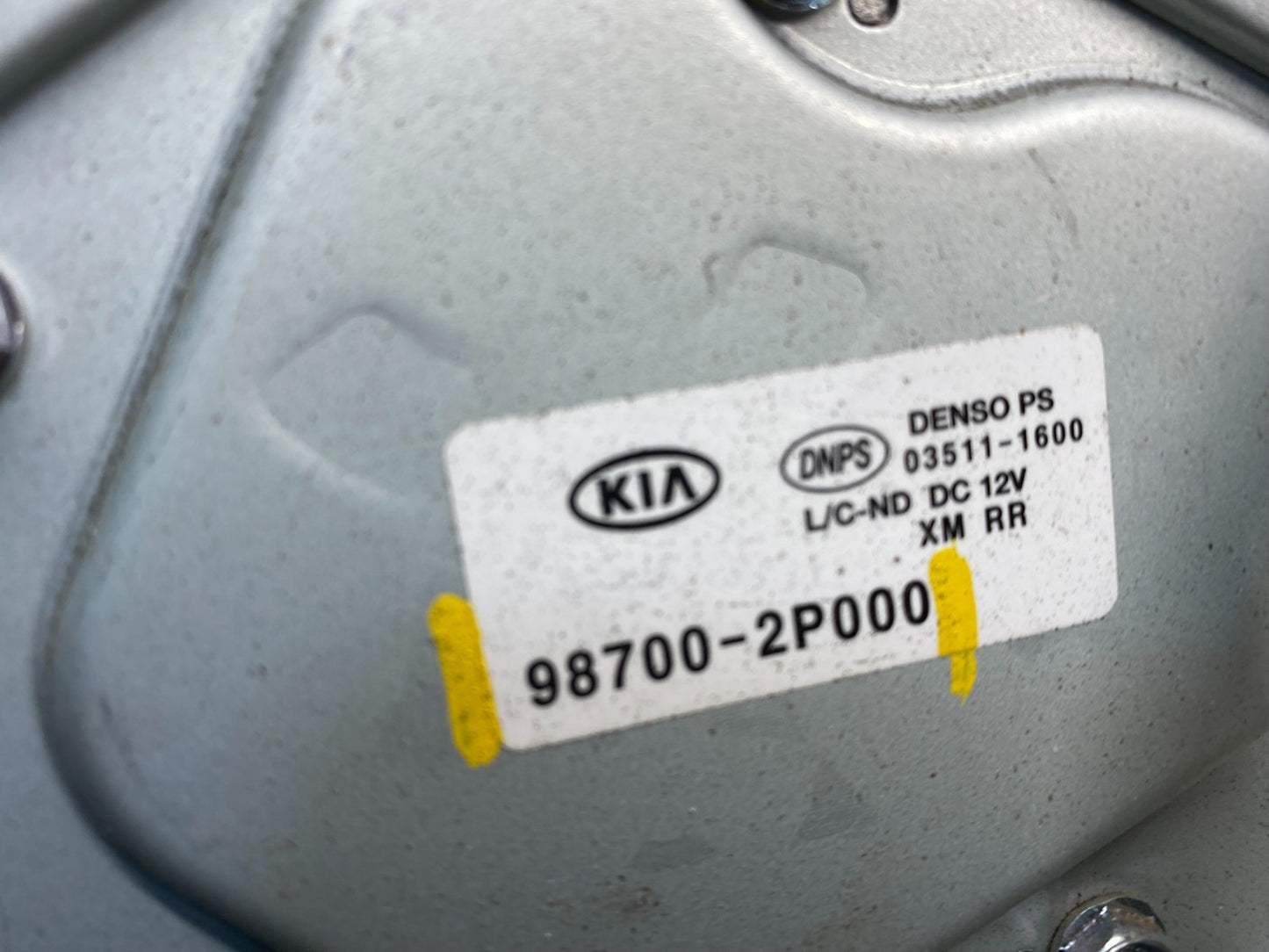 2011 - 2013 Kia Sorento Rear Glass Windshield Wiper Motor y1373 DG6