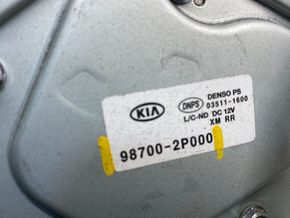 2011 - 2013 Kia Sorento Rear Glass Windshield Wiper Motor y1373 DG6