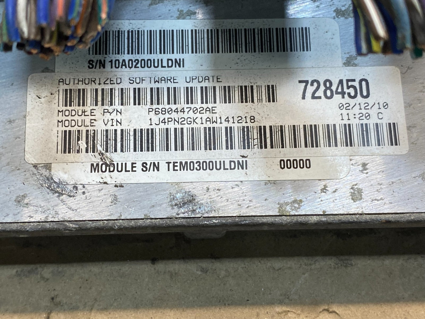 2010 Jeep Liberty Nitro 3.7L Engine Control Unit ECU ECM p68044702AE AD9588 DW2