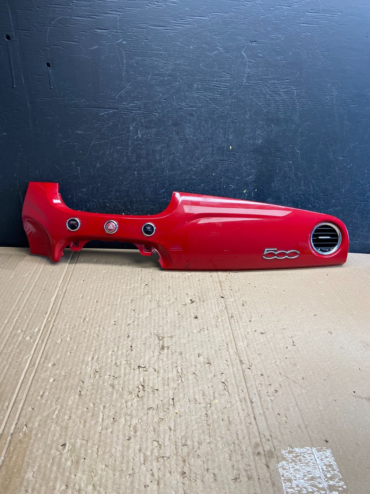 2012 to 2019 Fiat 500 Front Center Dashboard Vent Trim Bezel Red AF6466 DW0