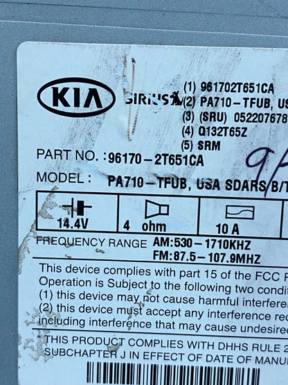 2011 2012 2013 Kia Optima Am Fm Cd Player Screen Radio Receiver AD7611 DG6