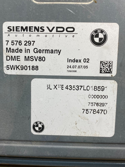 2007 - 2011 BMW 328i 528i E90 ECM ECU Engine Computer 7576297 AH3321 DW2