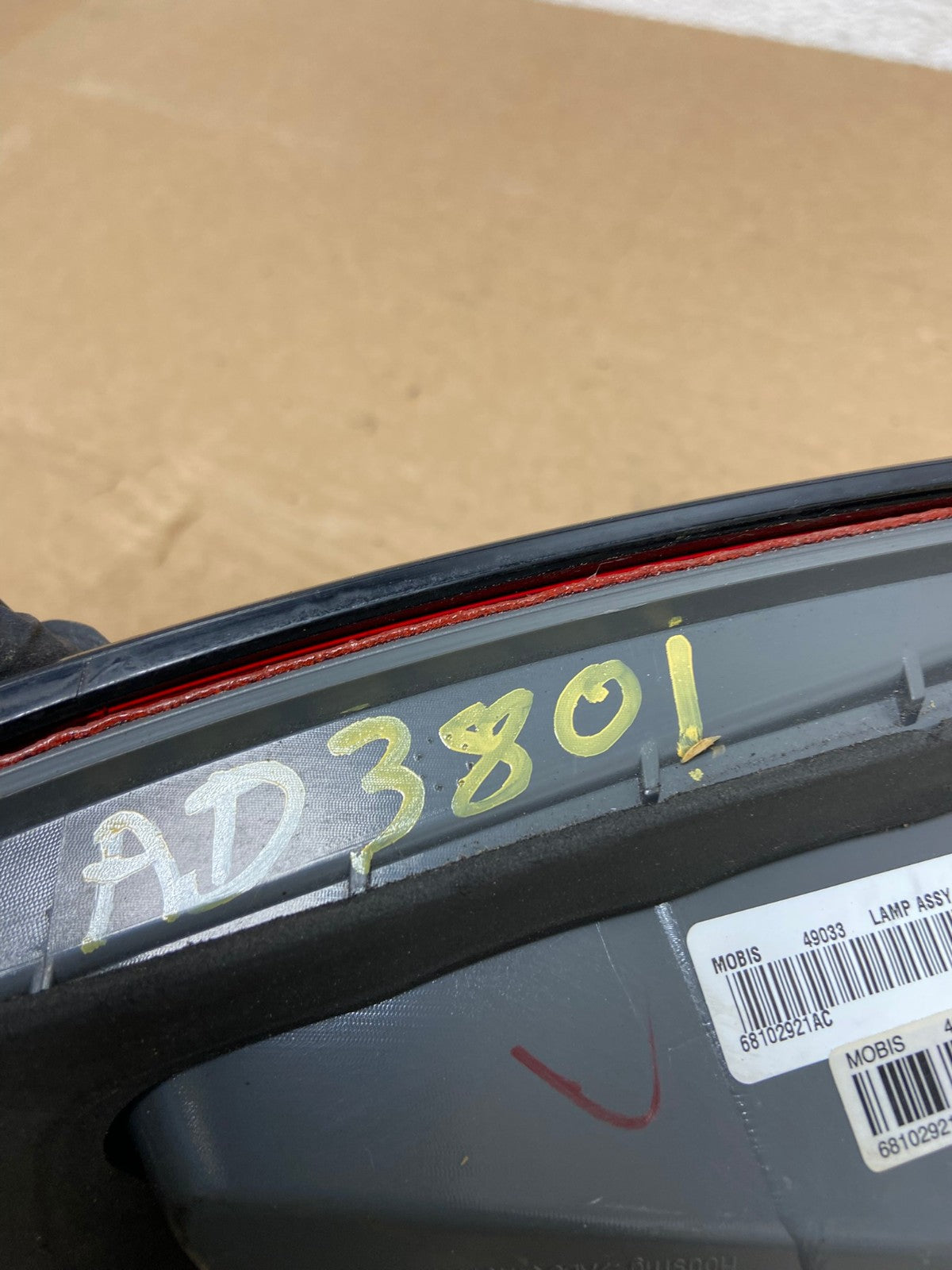 2014 to 2018 Jeep Cherokee Left Driver LH Side Inner Tail Light AD3801 LK6