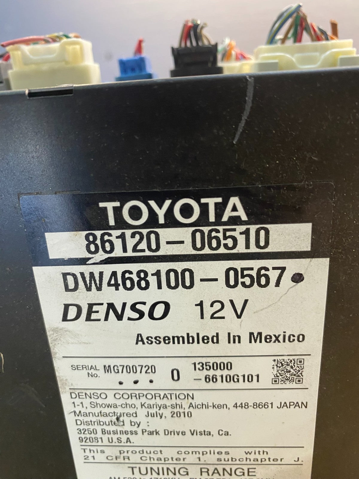 2010 2011 Toyota Camry Radio AM/FM Climate Control ac6937 DG6