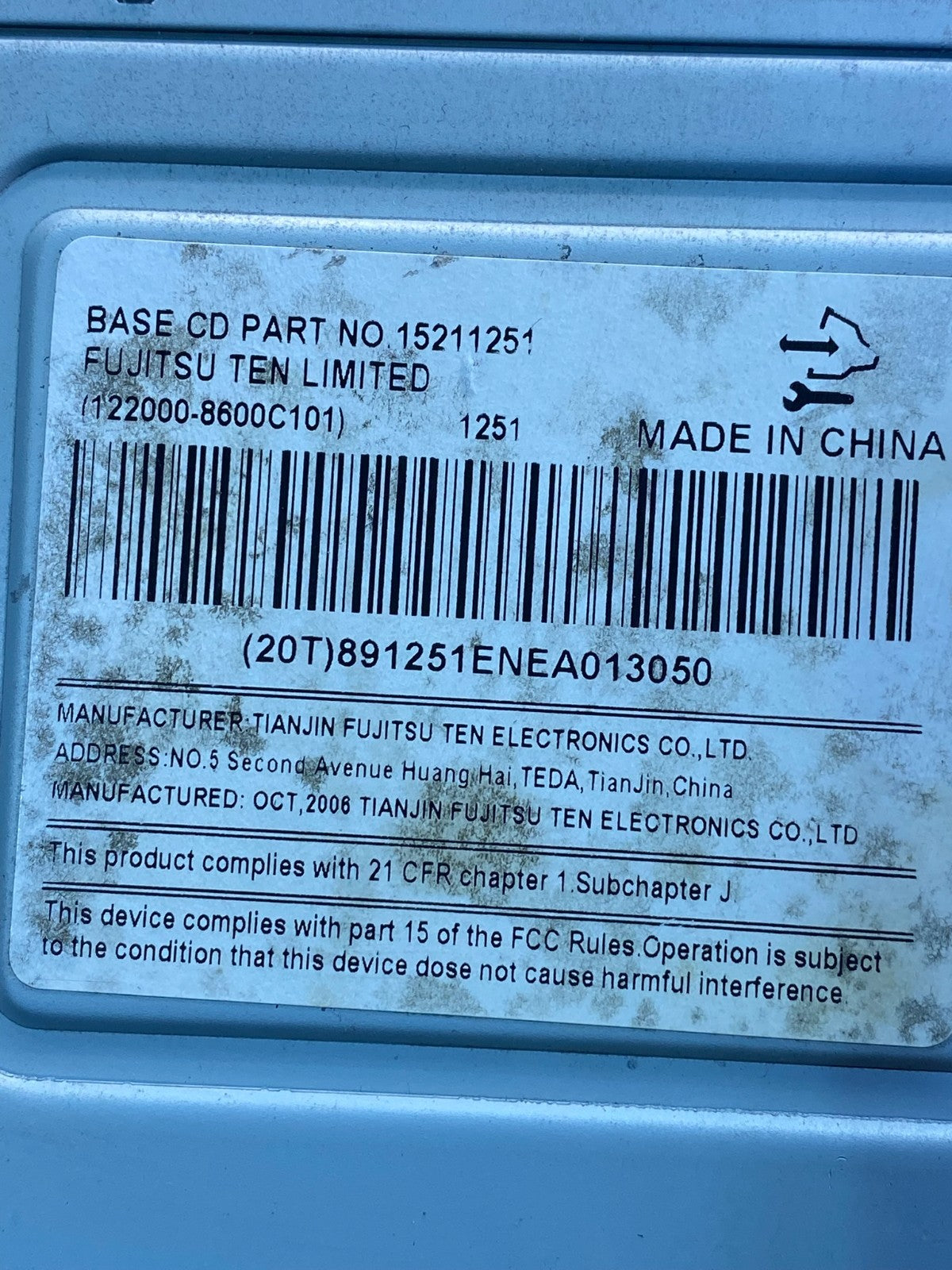 2007 2008 Suzuki Grand Vitara XL7 Radio AM FM CD Player AUX Input AI0192 DG6