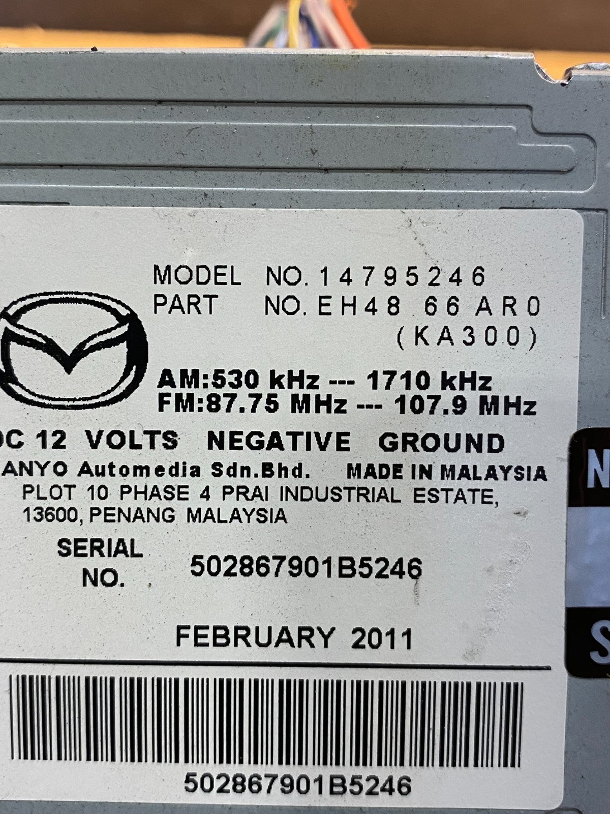 2010 2012 Mazda CX-7 Audio Equipment Radio Receiver Am-fm-cd Single AD3651 DG6