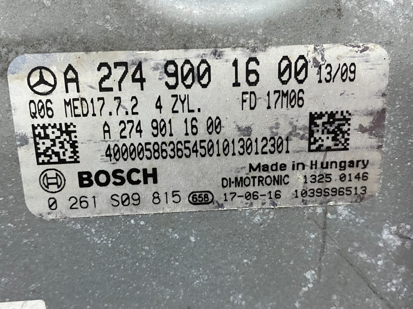 2015 to 2018 Mercedes C300 E350 Engine Computer Module ECM ECU AF8965 DG2